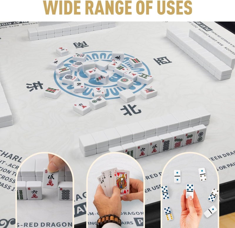 SiDreea Mahjong Mat, 32.4×32.4 Inch Noise Reduction Anti-Slip Mahjong Mat for Table, Mahjong Table Mat for Poker, Card, Board Games Table Mat, Tile Games, Dominoes - Image 3